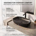 Black Rectangular Ceramic vessel bathroom sink, additional product view 5