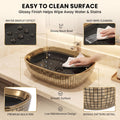 Black and Gold Rectangular Ceramic vessel bathroom sink, additional product view 5