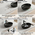 Charcoal Black Oval Ceramic vessel bathroom sink, additional product view 4