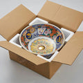 InArt Glossy White Ceramic Round Vessel Sink – Mexican Style Pattern, 16.5