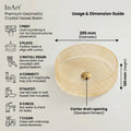 InArt Amber Tempered Glass Round Vessel Sink – Diamond Texture, 15.6