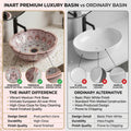 InArt Glossy Pink Ceramic Round Vessel Sink – Sink on Top of Vanity, 16