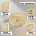 InArt Amber Tempered Glass Round Vessel Sink – Diamond Texture, 15.6