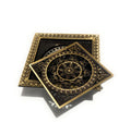 Brass floor drain strainer square with removable odor-trap insert for bathroom shower floor