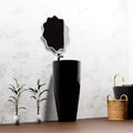 InArt Basin Pedestal Sink - Circular Bathroom Standing Sink Black 38x38 CM, additional product view 6