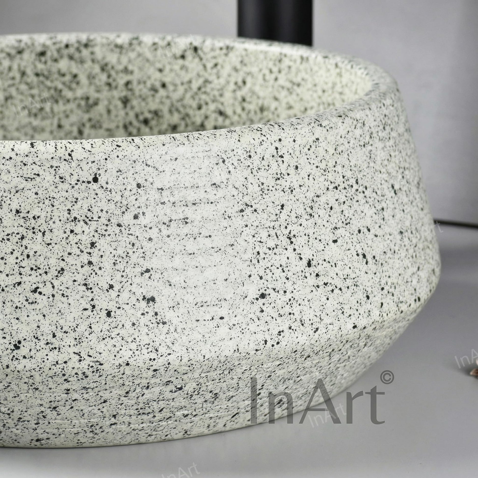 InArt Light Green Ceramic Vessel Sink – 16.5" Round Countertop Bathroom Vanity Basin DW266, additional product view 5