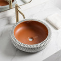 InArt Antique Brown Round Ceramic Bathroom Vessel Sink product image 3 of 12