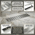InArt Brushed 304 Stainless Steel Linear Shower Drain Stainless Steel – 12