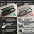 InArt Matte Black Linear Brass Bathroom Floor Drain with Grate, 12 x 4 Inch, additional product view 7
