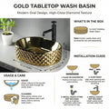 Bathroom cabinet for vessel sink styling, modern oval ceramic vessel sink in glossy gold