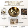 InArt Round Bathroom Ceramic Vessel Sink Art Basin in Gold Color, additional product view 7