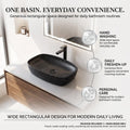Black Rectangular Ceramic vessel bathroom sink, additional product view 7