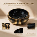 Black and Gold Round Ceramic vessel bathroom sink, additional product view 7