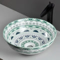 Ceramic bathroom sink InArt light blue round vessel sink 39x39cm modern tabletop wash basin