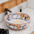Vessel sinks InArt multicolor round ceramic vessel sink tabletop bathroom wash basin 42cm