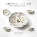White and Multicolor Flower-Shaped Round Ceramic vessel bathroom sink, additional product view 8