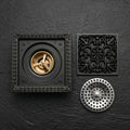 InArt Matte Black 12 x 4 Inch Brass Shower Drain Channel with Removable Grate, additional product view 2