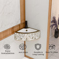 Gold Corner Ceramic wall-mount bathroom sink, additional product view 3