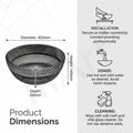 InArt Black Faceted Crystal Glass Vessel Sink for Countertop Bathrooms, 13.4 Inch, additional product view 2