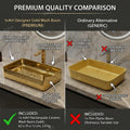 Gold Rectangular Ceramic vessel bathroom sink, additional product view 8