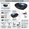 Modern matte black bathroom sink on vanity, rectangular ceramic vessel basin with faucet hole