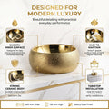 InArt Round Bathroom Ceramic Vessel Sink Art Basin in Gold Color, additional product view 3
