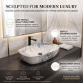 White, Blue and Gold Rectangular Ceramic vessel bathroom sink, additional product view 4
