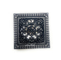 InArt 4 inch brass square shower floor drain cover installed in tile shower floor