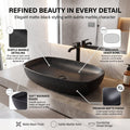 Black Rectangular Ceramic vessel bathroom sink, additional product view 4