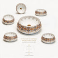 White, Royal Blue and Gold Round Ceramic vessel bathroom sink, additional product view 7