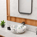 InArt Vessel Sinks for Bathroom – Glossy White Ceramic Round, Scalloped Rim 16.5
