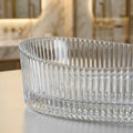 InArt Crystal Clear Oval Glass Vessel Sink, Fluted Ribbed Design, 19.7 x 14.6 Inch Bathroom Basin, additional product view 5