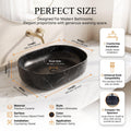 Black Oval Ceramic vessel bathroom sink, additional product view 3