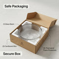InArt Crystal Clear Round Glass Vessel Sink, Ribbed Design, 15.6 Inch Above-Counter Bathroom Basin, additional product view 8