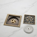 InArt 12 x 4 Inch Square Brass Shower Drain Channel with Removable Grate, additional product view 8