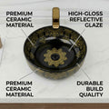 InArt Glossy Black Ceramic Round Vessel Sink – Above Counter, 16