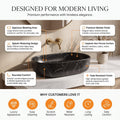 Black Oval Ceramic vessel bathroom sink, additional product view 4