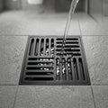 InArt Matte Black 12 x 4 Inch Brass Floor Drain with Removable Strainer, additional product view 4