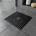 InArt Matte Black Linear Brass Shower Drain Channel with Side Outlet, 12 x 4 Inch, additional product view 4