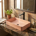 Pink Rectangular Ceramic vessel bathroom sink, additional product view 4