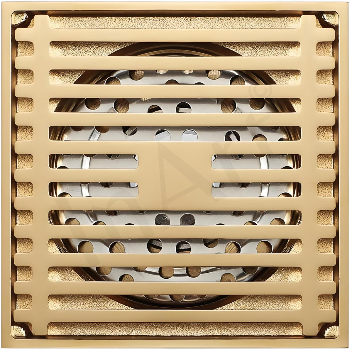 InArt Square Linear Brass Shower Drain Channel with Grate Cover, 12 x 4 Inch, additional product view 2