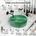 InArt Green Tinted Glass Vessel Sink for Countertop Bathroom Vanities, 15.6 Inch, additional product view 6