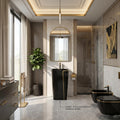 InArt Basin Pedestal Sink - Standing Bathroom Sink Black Glossy 43x36 CM, additional product view 4