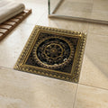 InArt 12 x 4 Inch Square Brass Bathroom Floor Drain with Strainer Grate