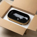 Over counter sink for small vanity, 18x13 rectangular ceramic vessel sink black and gold designer basin