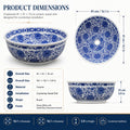 White and Cobalt Blue Round Porcelain Ceramic vessel bathroom sink, additional product view 8