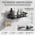 Open-drainage aluminum shower shelf with raised guard rail