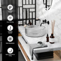Sink with glass bowl drain opening detail, clear round glass vessel sink bowl for bathroom countertop