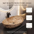 Champagne Gold Rectangular Ceramic vessel bathroom sink, additional product view 6