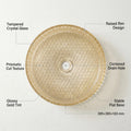 InArt Amber Tempered Glass Round Vessel Sink – Diamond Texture, 15.6